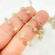 Gold Rutile Wire Wrap Chain